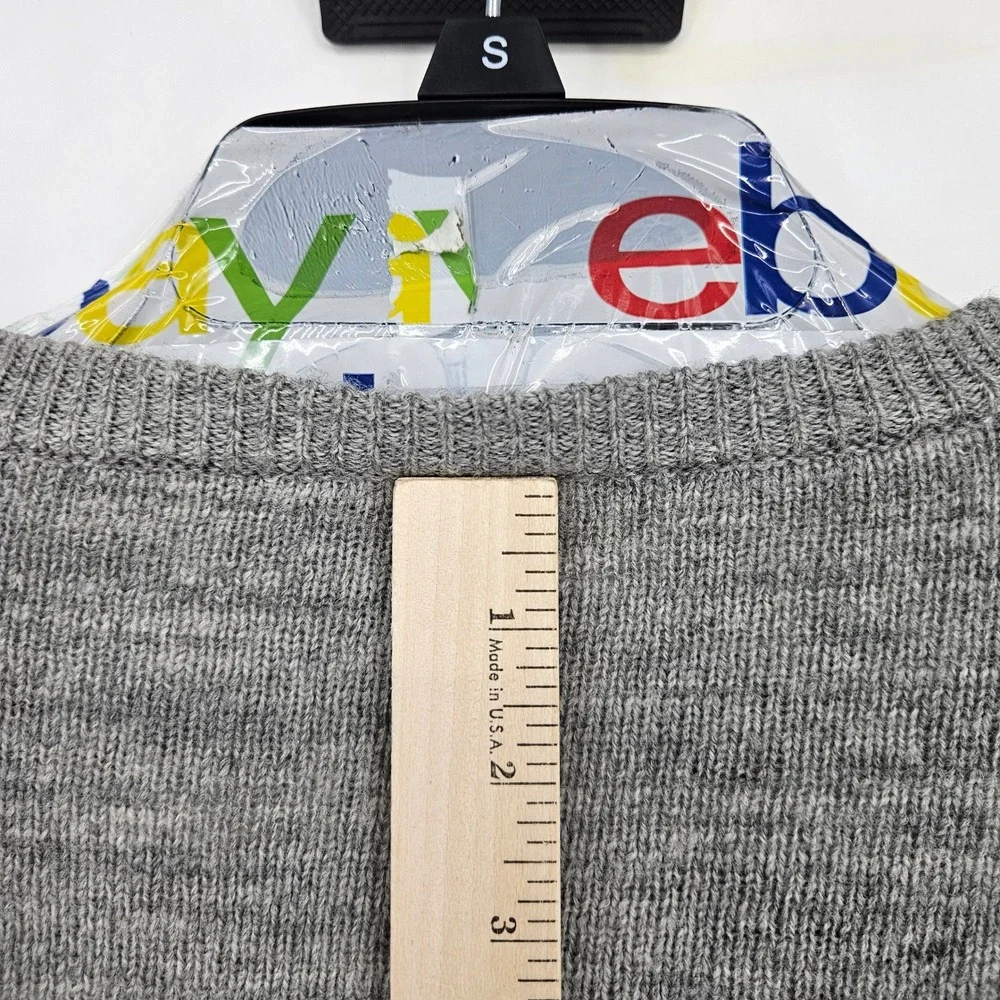 J‎ Crew Sweater Mens XL Merino Wool Gray Striped Elbow Patch Casual Preppy